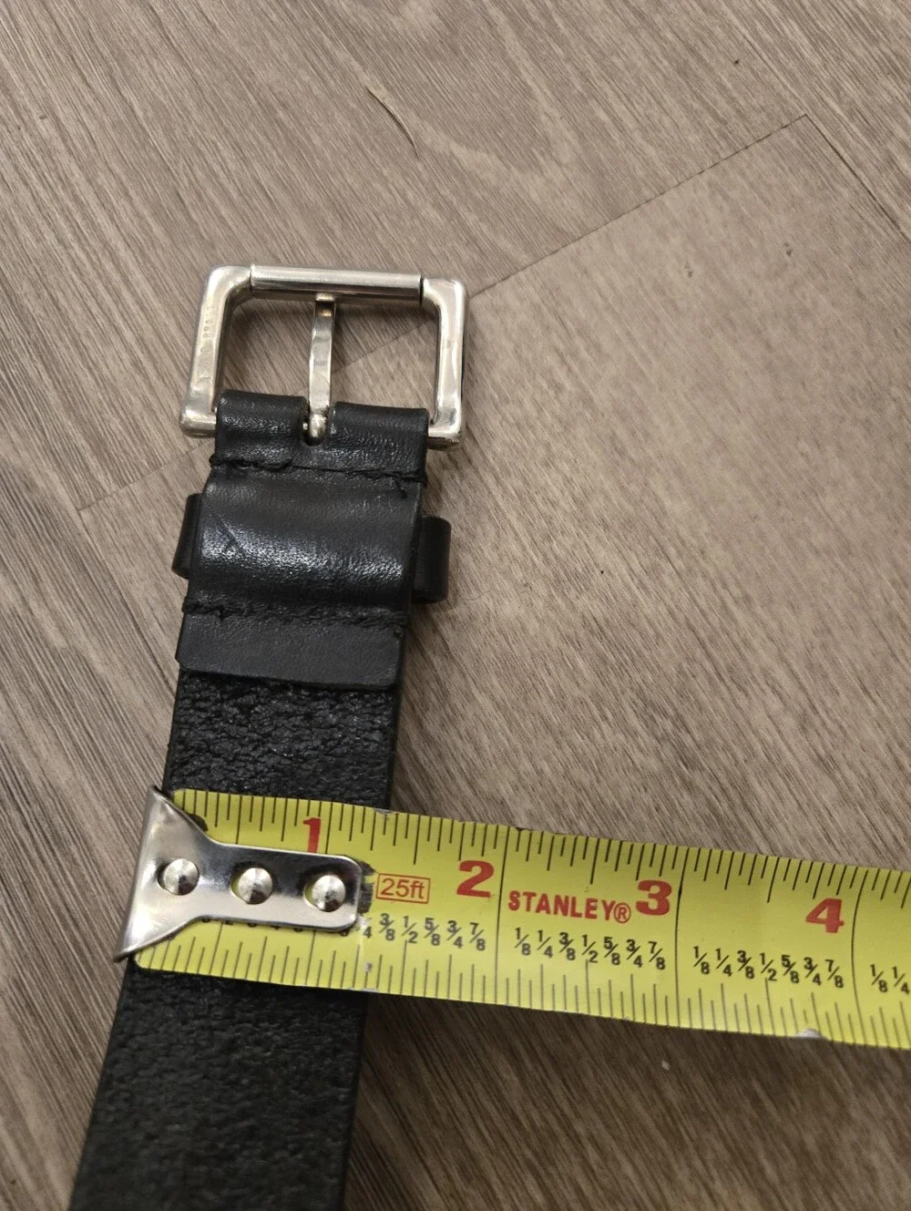 Womens Black Leather Belt Grunge Retro Dirtbag size 28 VTG Banana Republic Italy